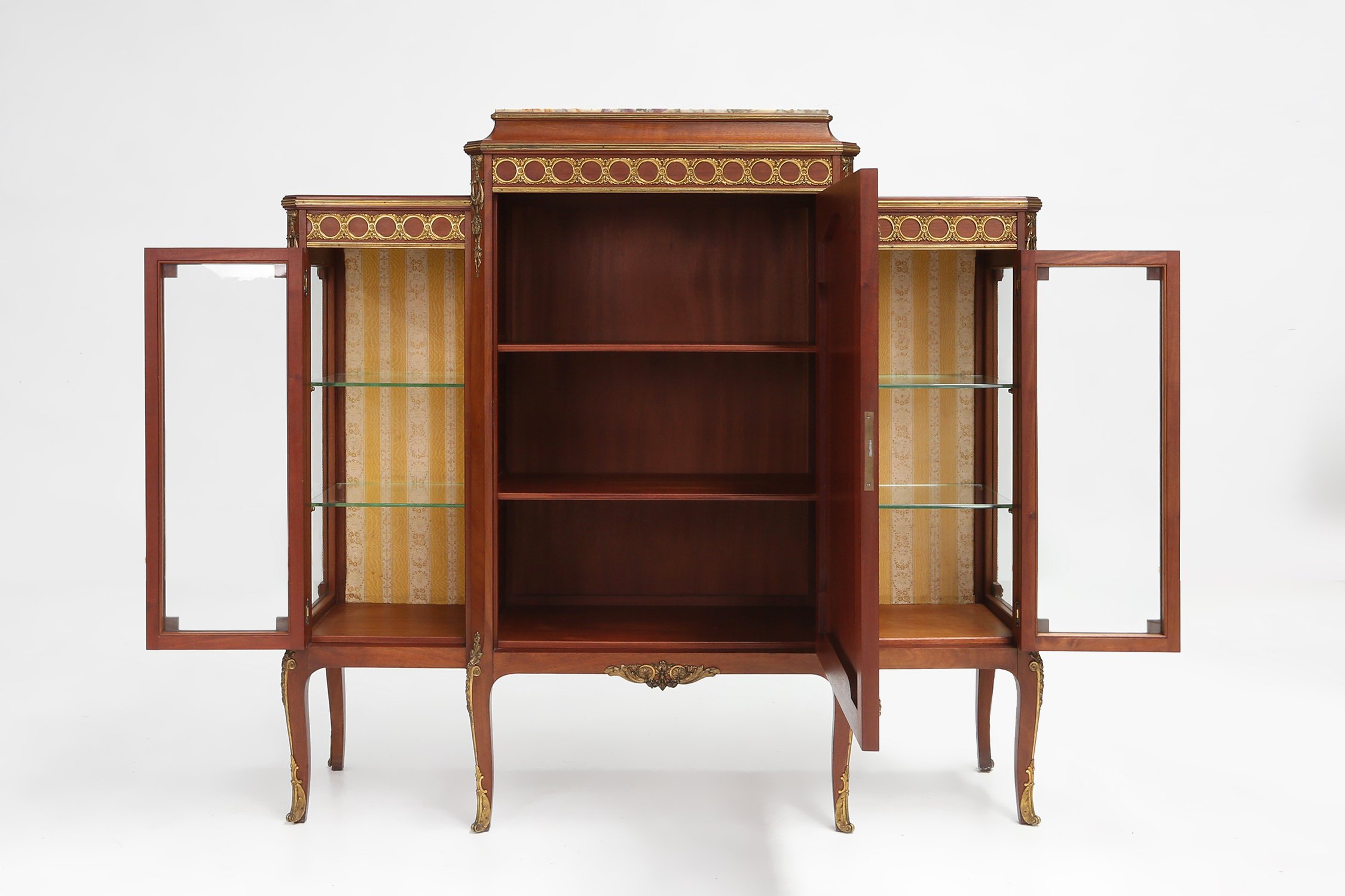 Rare Louis XVI display cabinet in marquetry with light, France ca. 1850thumbnail